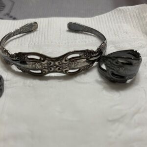 Vintage made spoon rings and bracelet
